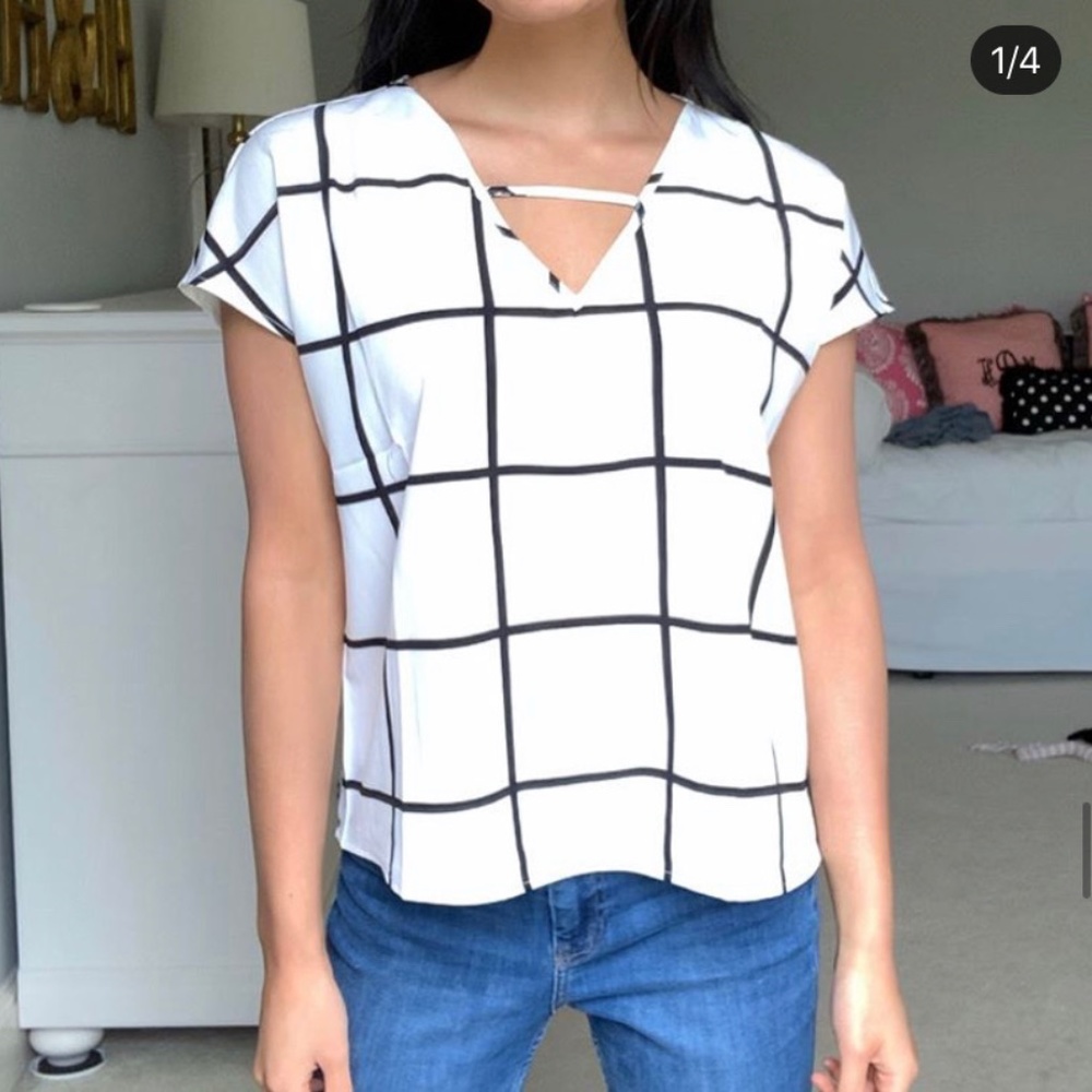 B&W Geometric Blouse